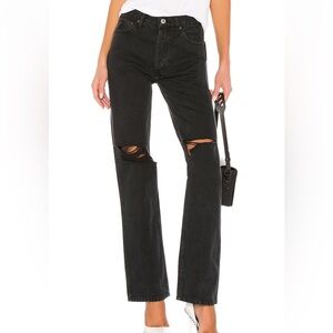 RE/DONE Original High Rise Jeans in Washed Black